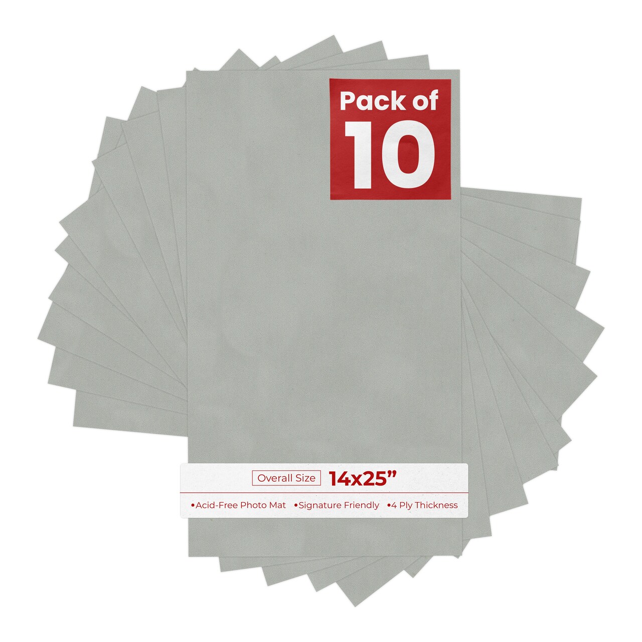Light Grey Suede 14x25 Uncut Mat Board - Blank Sheets, No Opening